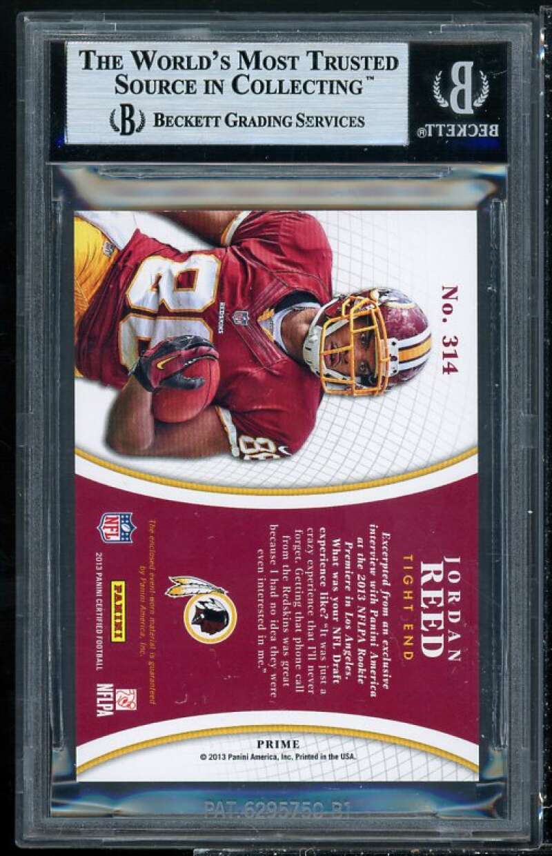 Jordan Reed Rookie Card 2013 Certified Mirror Gold Materials #314 BGS 9 Image 2