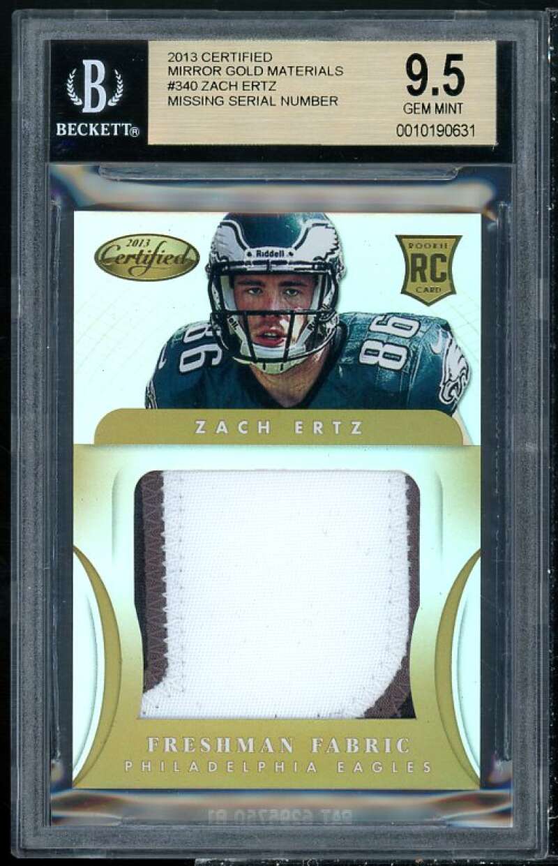 Zach Ertz Rookie Card 2013 Certified Mirror Gold Materials #340 BGS 9.5 Image 1