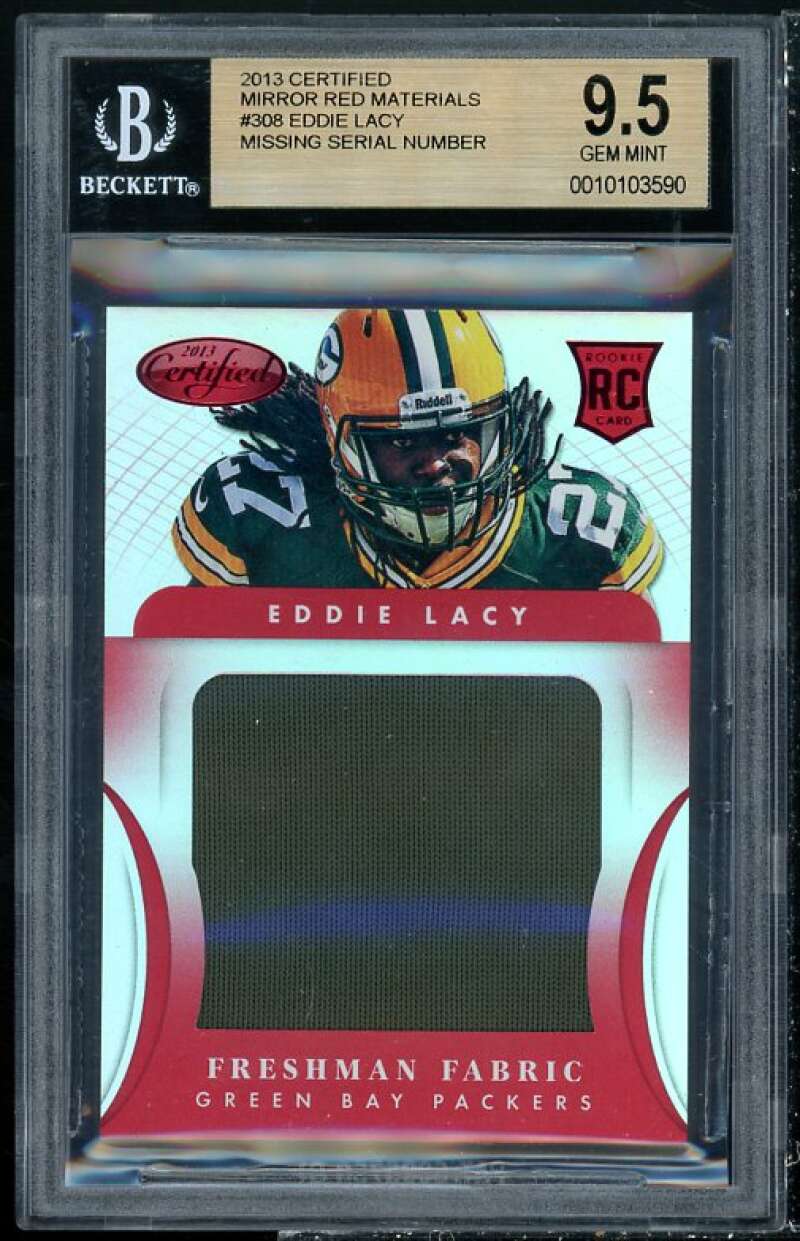 Eddie Lacy Rookie Card 2013 Certified Mirror Red Materials #308 BGS 9.5 Image 1