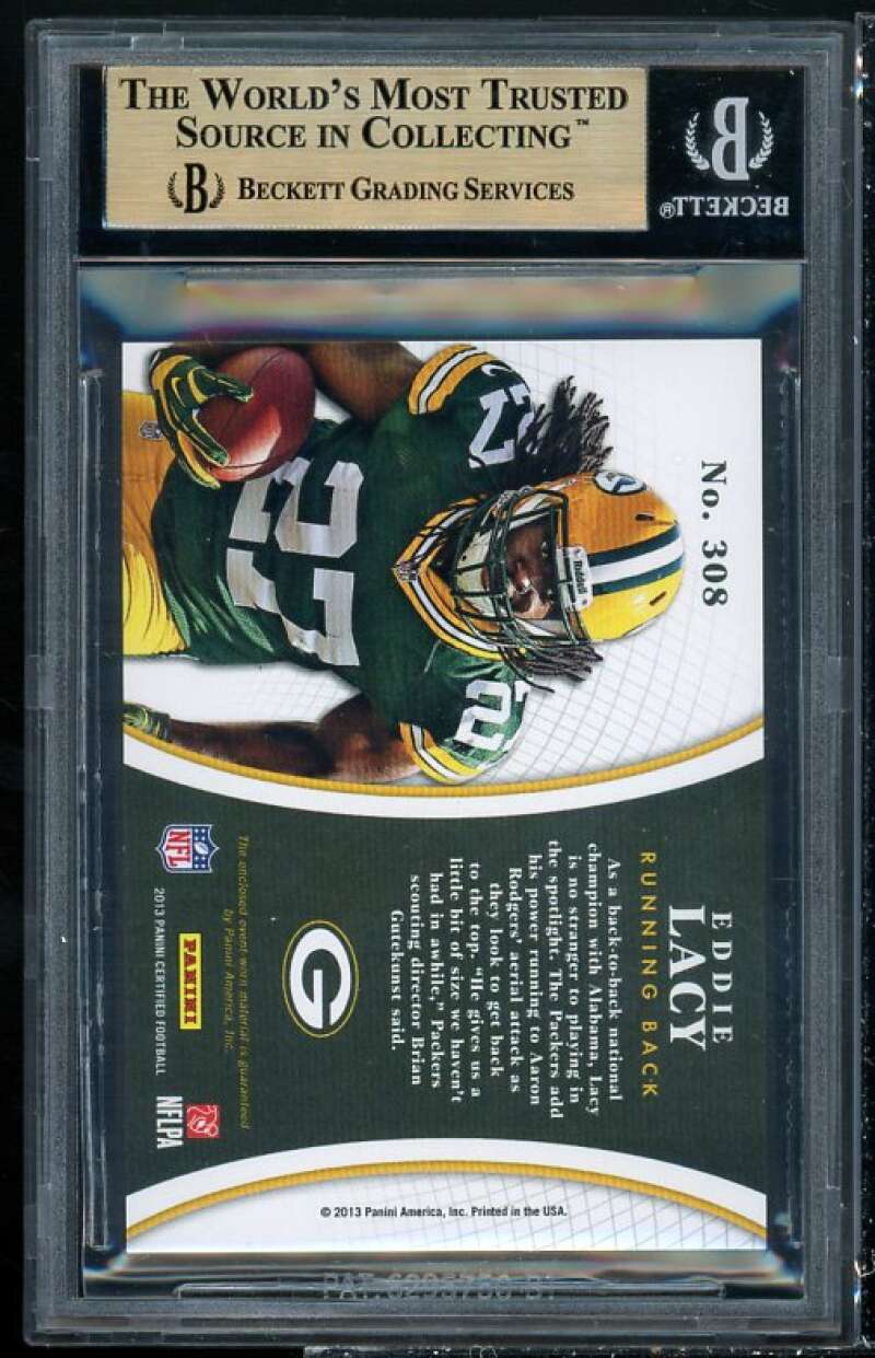 Eddie Lacy Rookie Card 2013 Certified Mirror Red Materials #308 BGS 9.5 Image 2