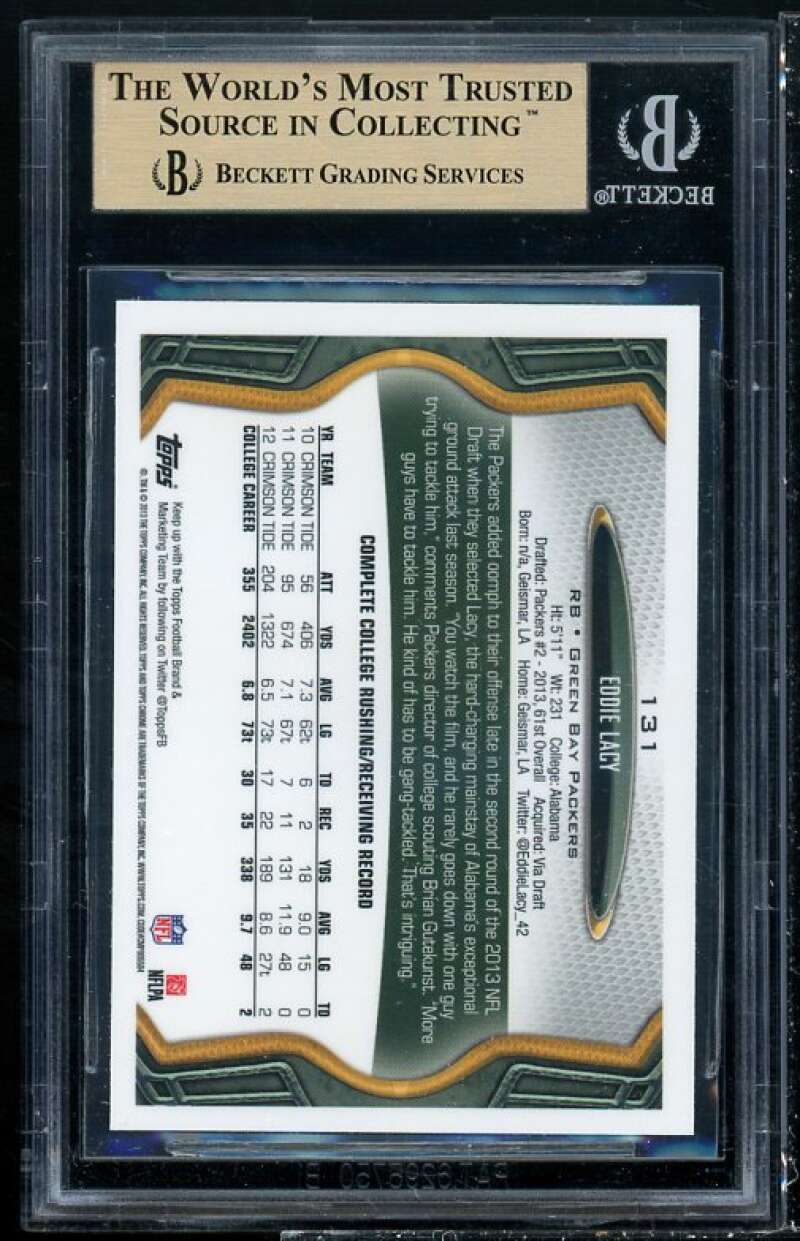 Eddie Lacy Rookie Card 2013 Topps Chrome #131A BGS 9.5 (9.5 9.5 9.5 9.5) Image 2