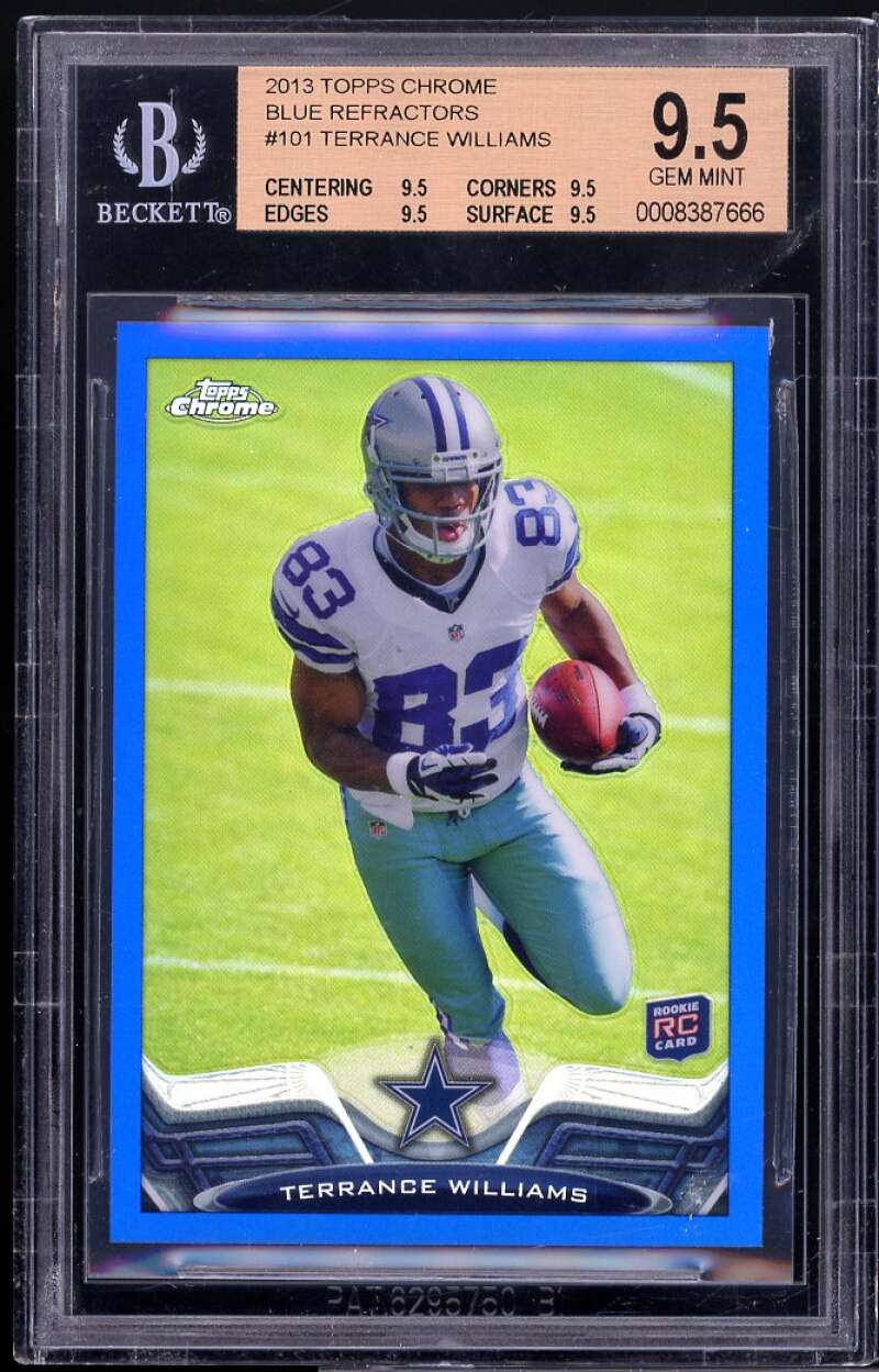 Terrance Williams Rookie Card 2013 Topps Chrome Blue Refractors #101 BGS 9.5 Image 1