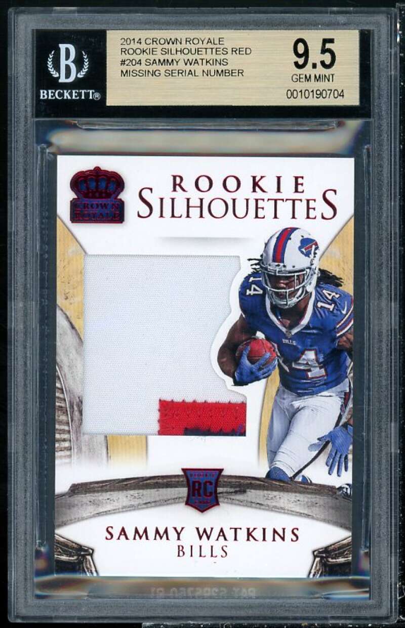 Sammy Watkins Rookie Card 2014 Crown Royale Rookie Silhouettes Red #204 BGS 9.5 Image 1