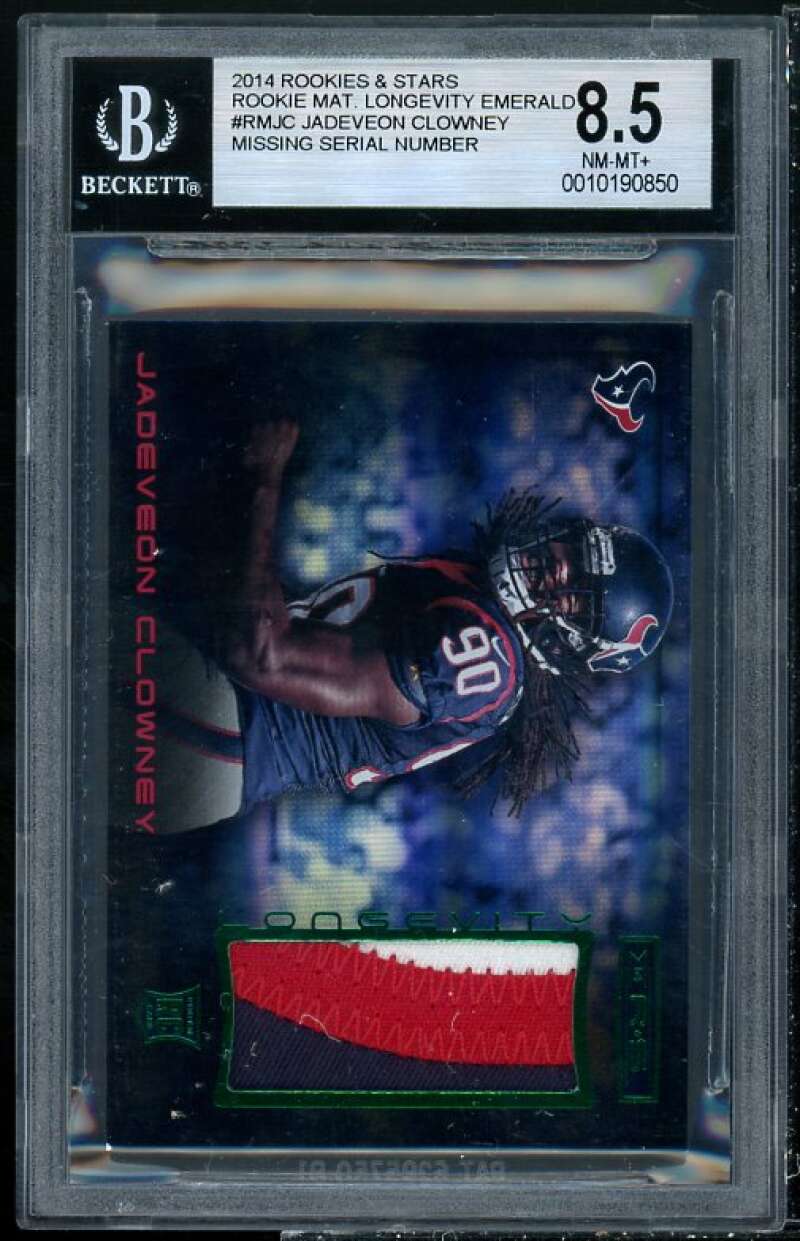 Jadeveon Clowney Rookie 2014 Rookies n Stars Materials Longevity Emerald BGS 8.5 Image 1