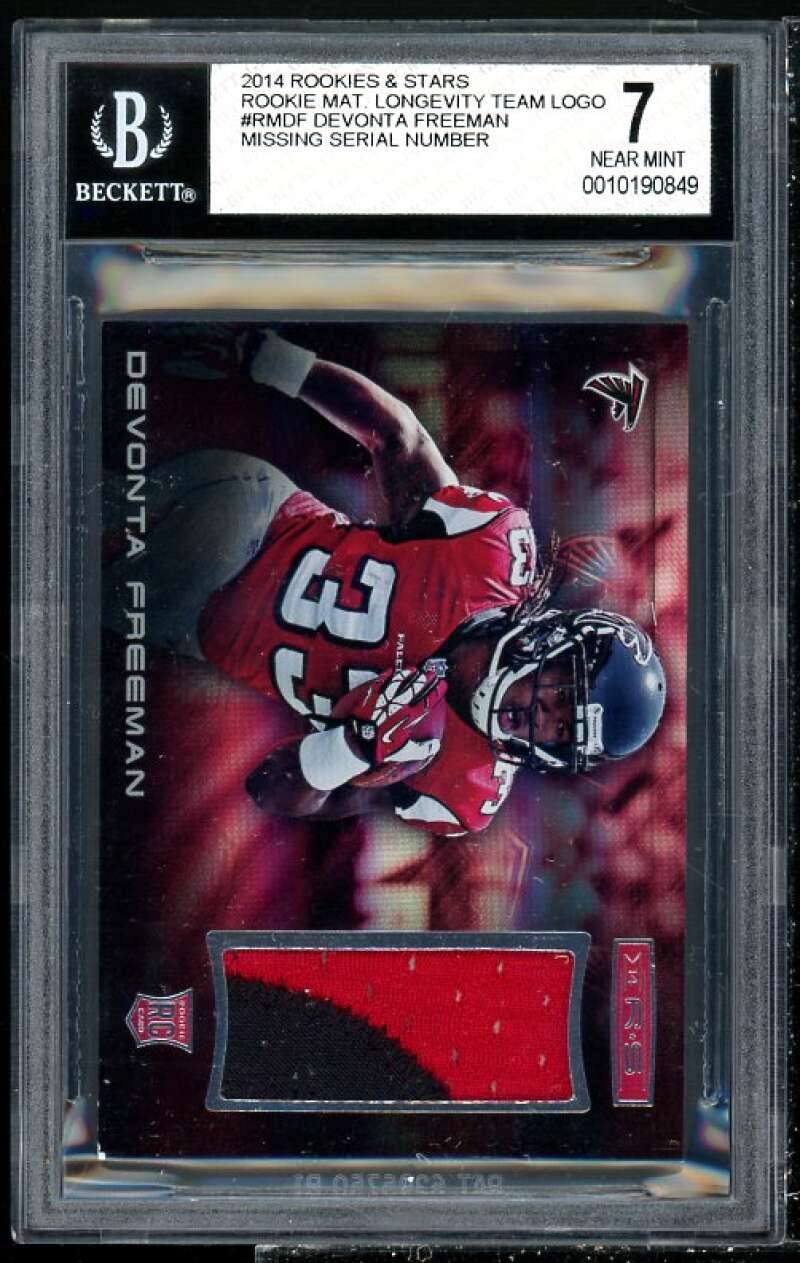 Devonta Freeman Rookie 2014 Rookies n Stars Materials Longevity TL #RMDF BGS 7 Image 1