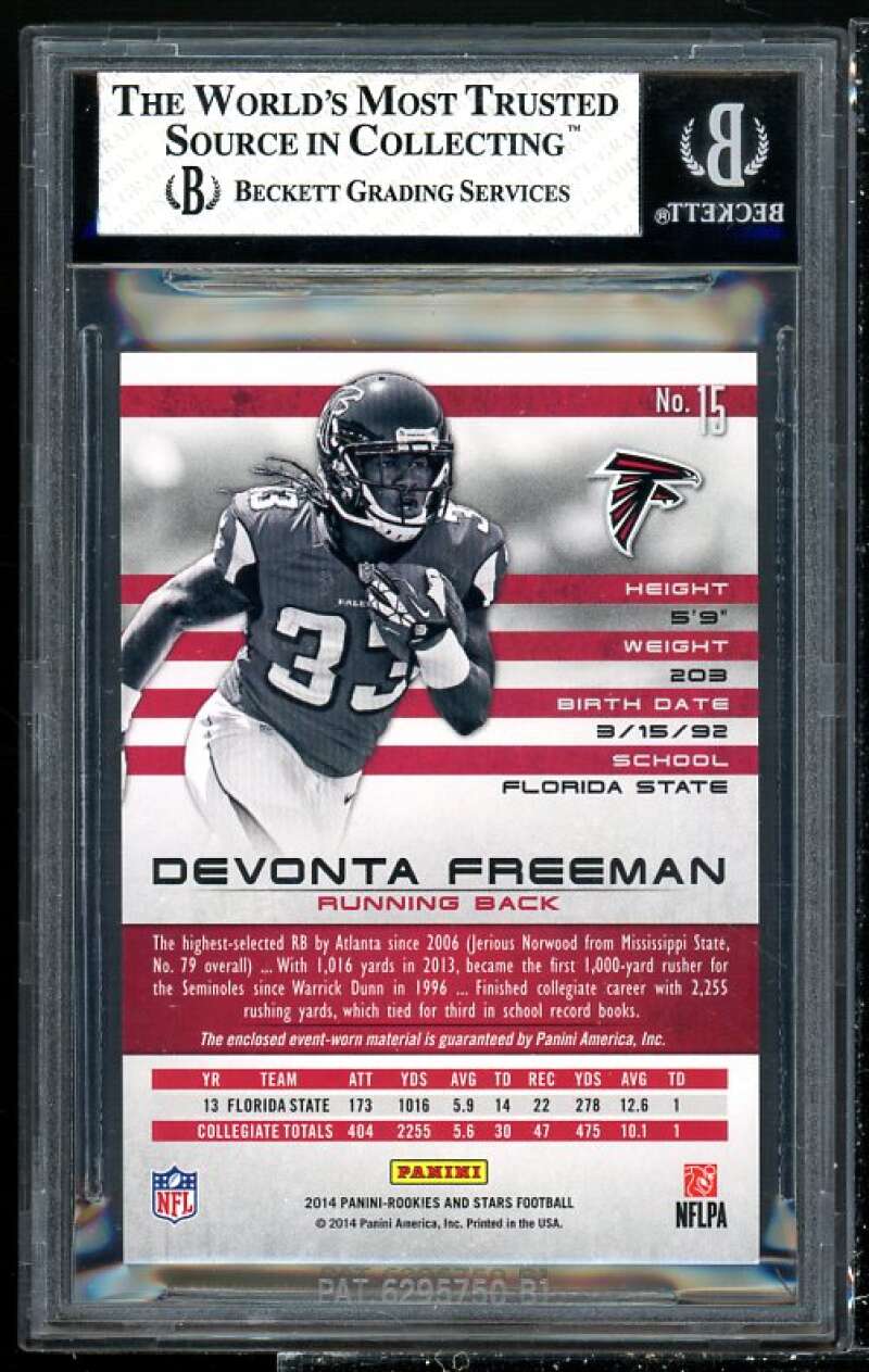 Devonta Freeman Rookie 2014 Rookies n Stars Materials Longevity TL #RMDF BGS 7 Image 2