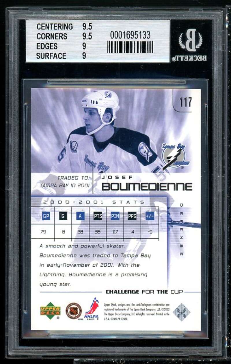 Josef Boumedienne Rookie 2001-02 Upper Deck Challenge for the Cup #117 BGS 9 Image 2