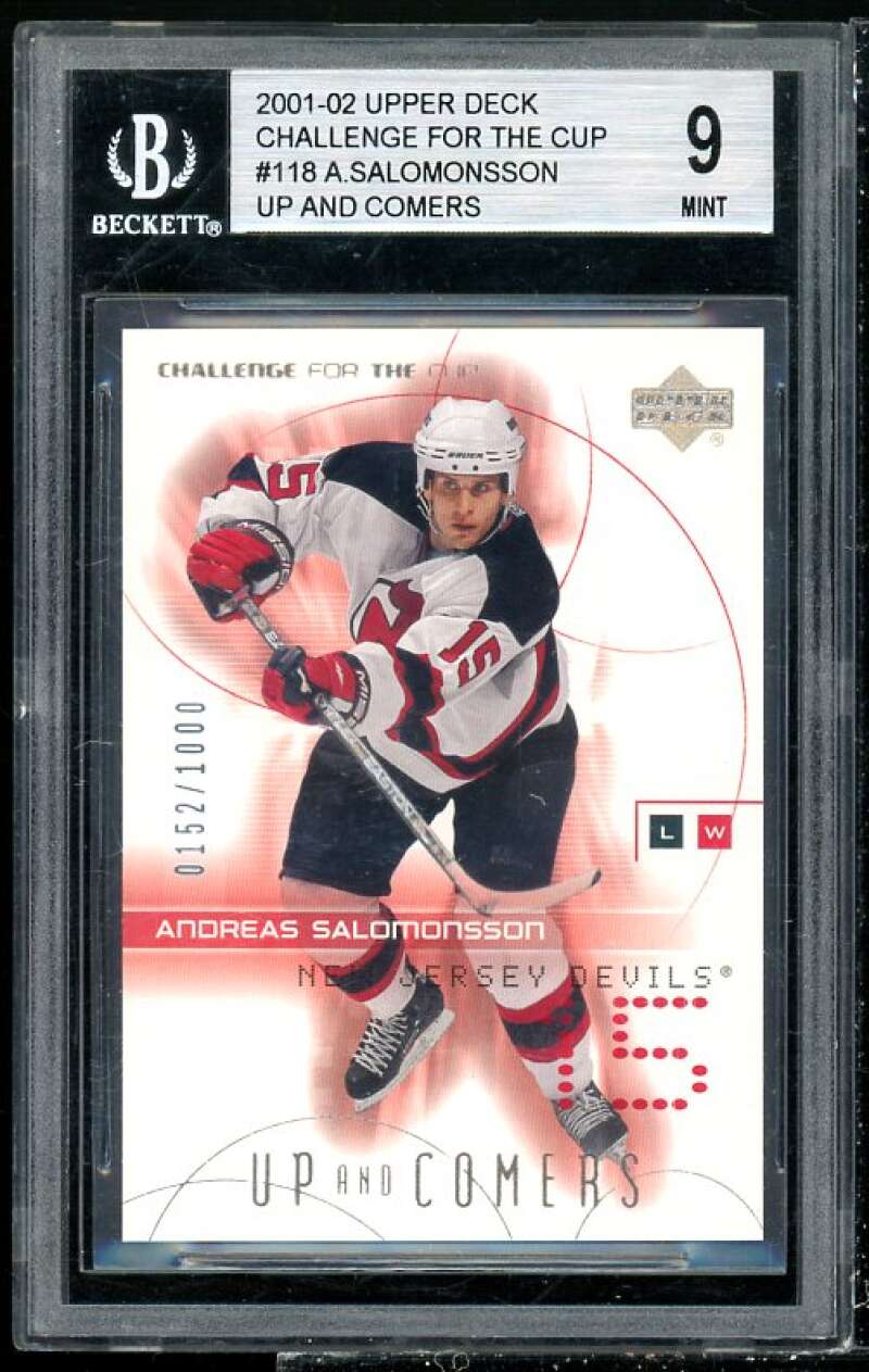 Andreas Salomonsson Rookie 2001-02 Upper Deck Challenge for the Cup #117 BGS 9 Image 1