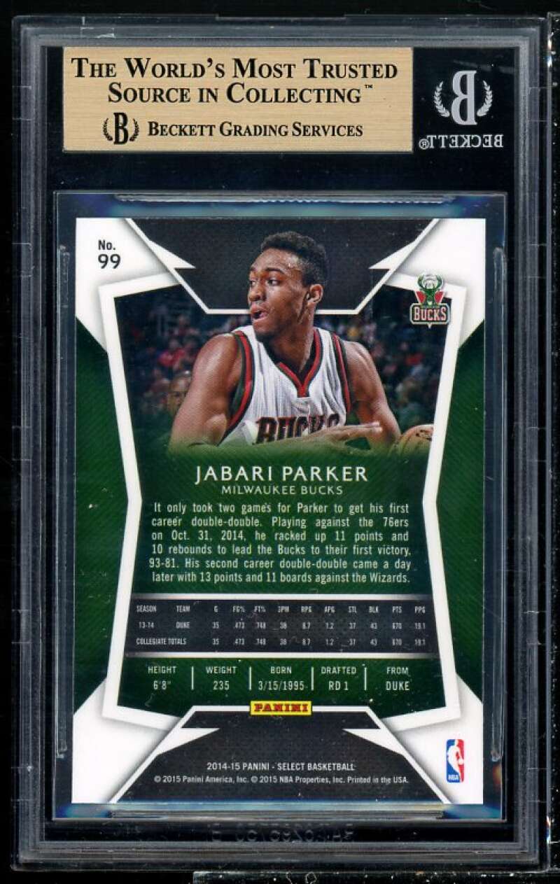 Jabari Parker Rookie Card 2014-15 Select #99 BGS 9.5 (9.5 9.5 9.5 9.5) Image 2