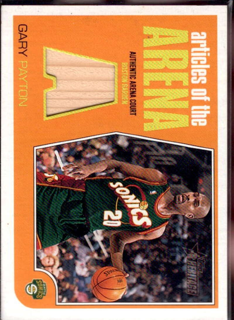 Gary Payton Card 2001-02 Topps Heritage Articles of the Arena Relics #8  Image 1