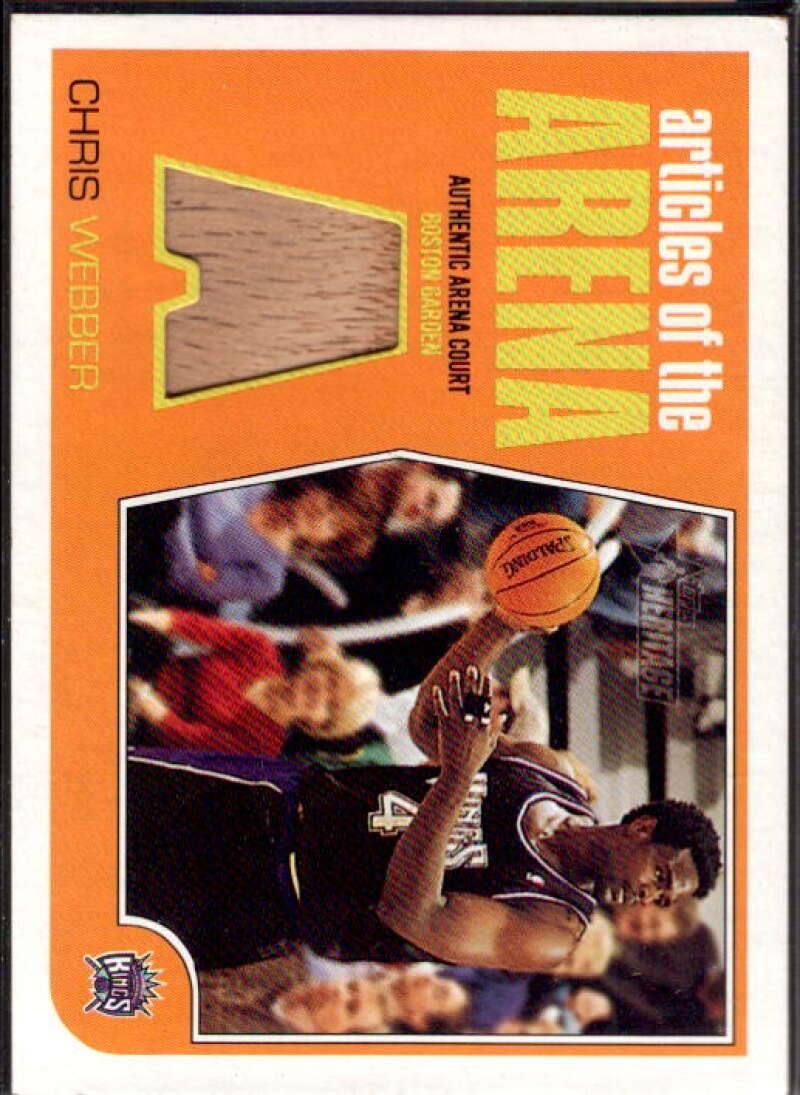 Chris Webber Card 2001-02 Topps Heritage Articles of the Arena Relics #2  Image 1