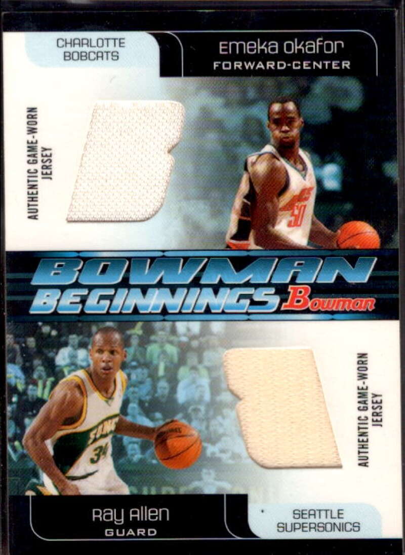 Emeka Okafor/Ray Allen Card 2005-06 Bowman Beginnings Relics #OA  Image 1