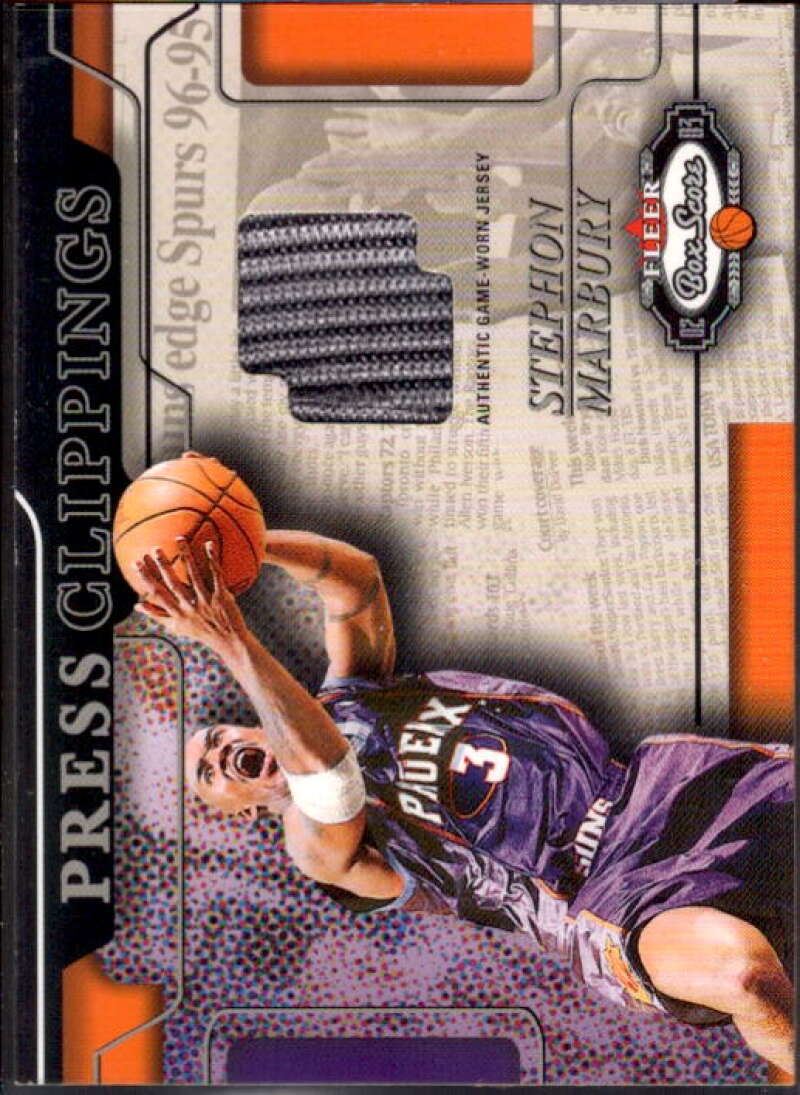 Stephon Marbury JSY Card 2002-03 Fleer Box Score Press Clippings Memorabilia #3  Image 1