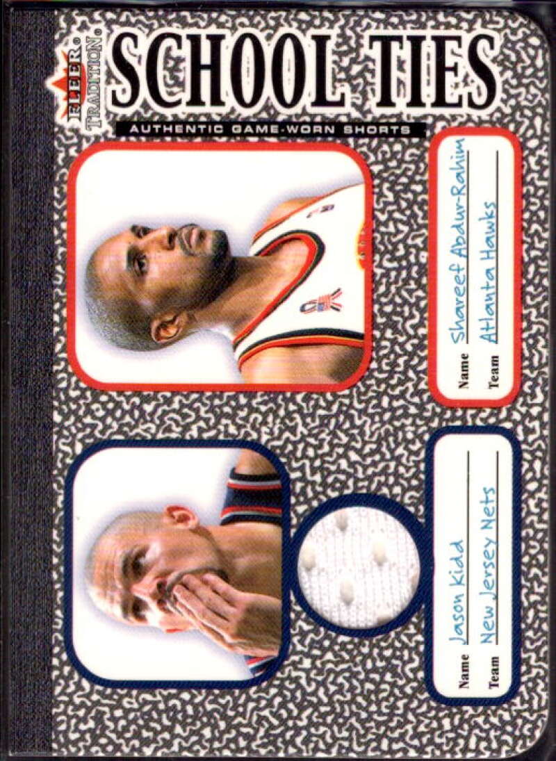 Kidd Shorts/Abdul-Rahim Card 2002 Tradition School Ties Game-Used Singles #ST5A  Image 1