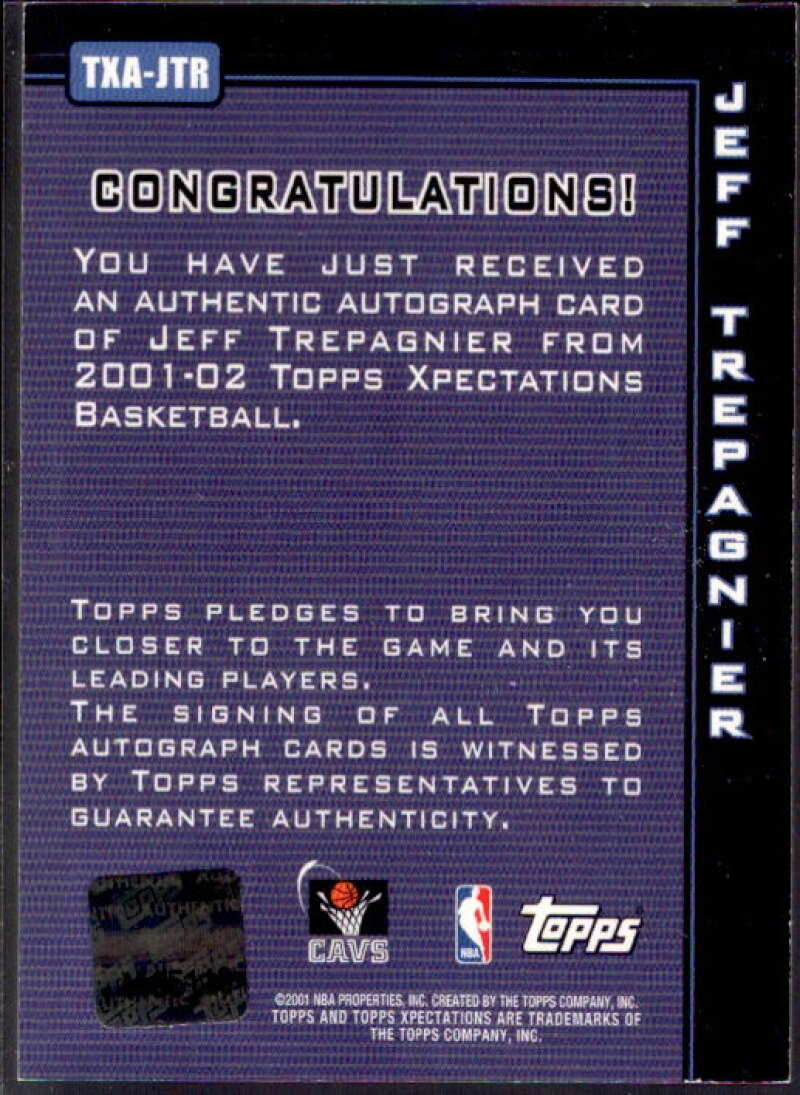 Jeff Trepagnier Card 2001-02 Topps Xpectations Autographs #TXAJTR  Image 2