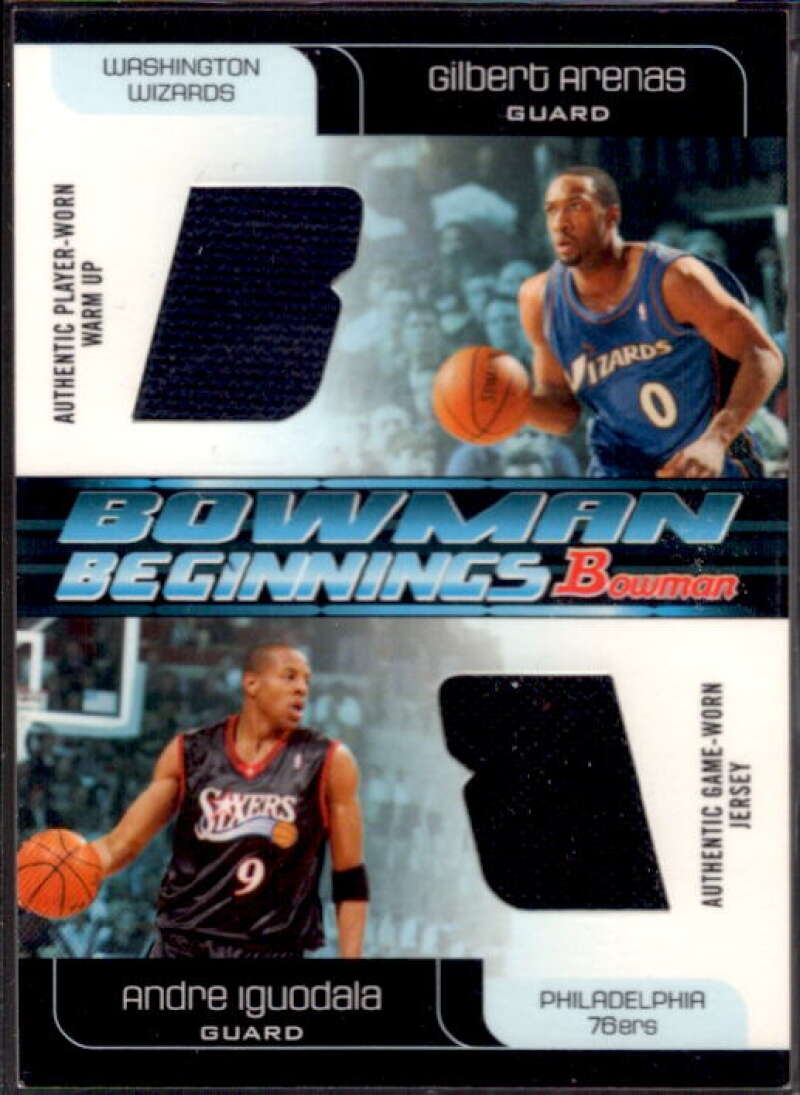 Gilbert Arenas Warm/Andre Iguodala Card 2005-06 Bowman Beginnings Relics #AI  Image 1