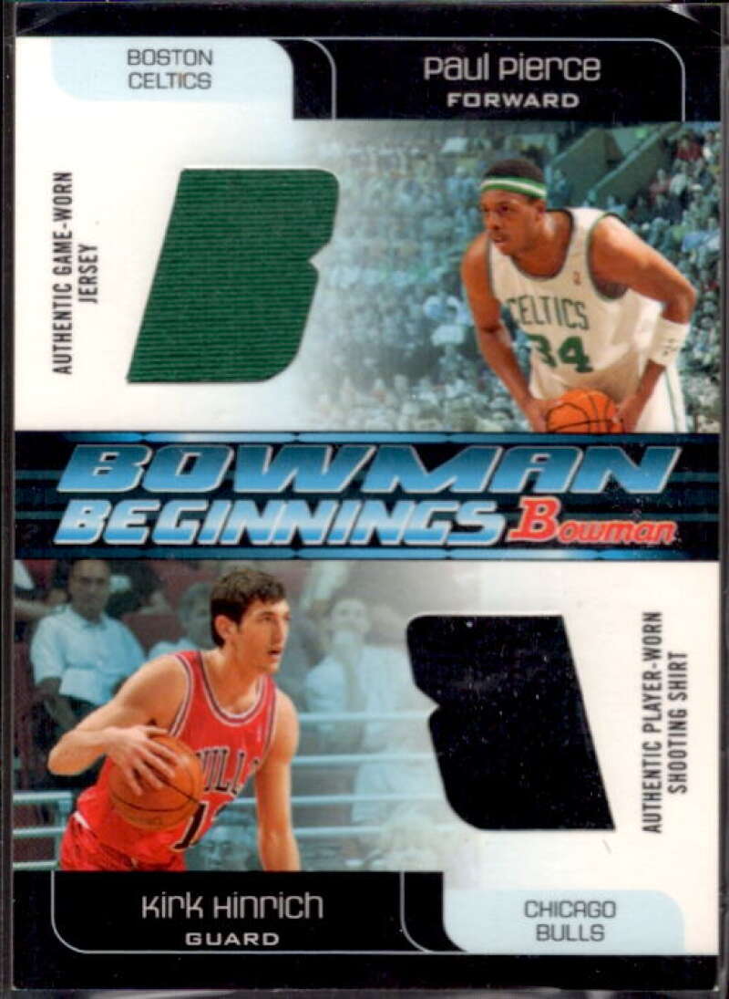 Paul Pierce/Kirk Hinrich Shirt Card 2005-06 Bowman Beginnings Relics #PH  Image 1