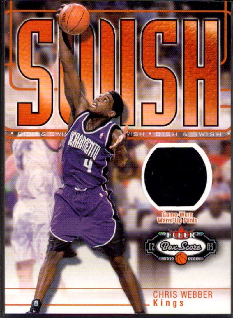 Chris Webber Pants Card 2002-03 Fleer Box Score Dish and Swish Memorabilia #10  Image 1