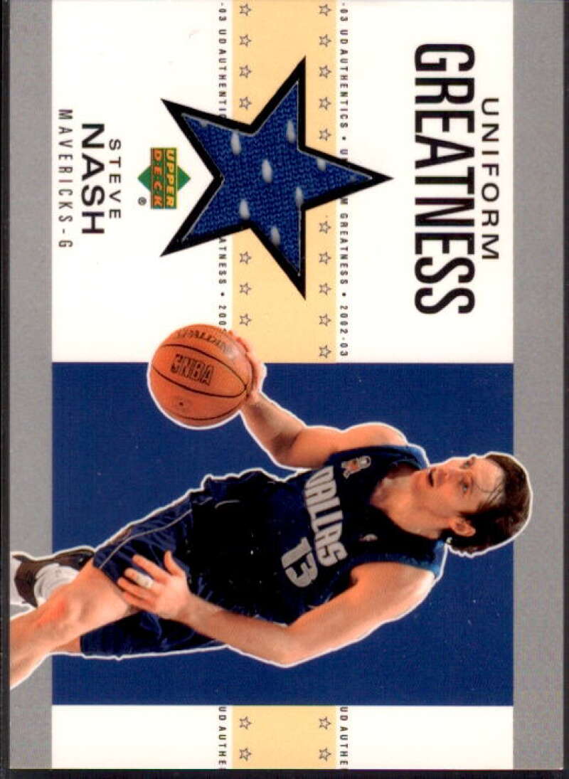 Steve Nash Card 2002-03 UD Authentics Uniform Greatness #SNU  Image 1