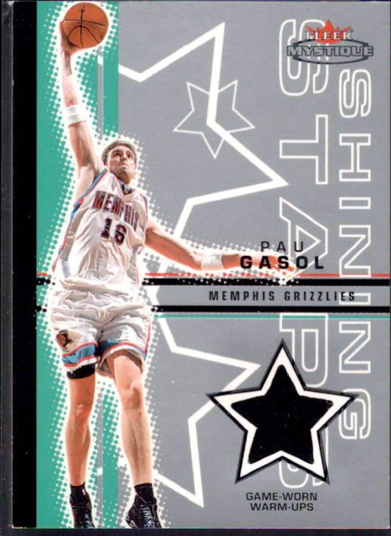 Pau Gasol Card 2003-04 Fleer Mystique Shining Stars Warmups #SSPG  Image 1