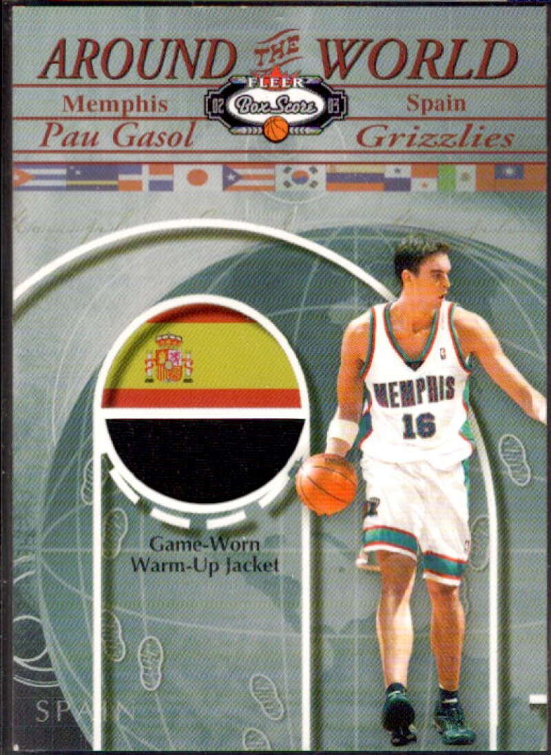 Pau Gasol Jacket 2002-03 Fleer Box Score Around the World Memorabilia #ATWM7  Image 1