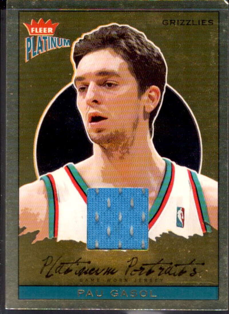 Pau Gasol Card 2003-04 Fleer Platinum Portraits Jerseys #PG  Image 1