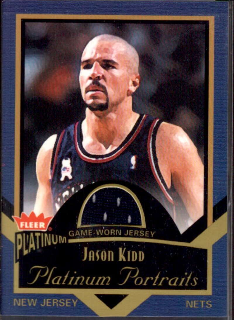 Jason Kidd Card 2002-03 Fleer Platinum Portraits Game Worn Jerseys #JK  Image 1