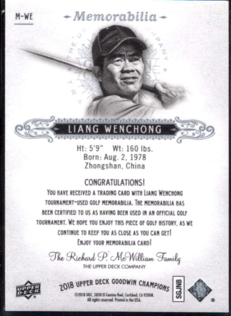 Liang Wenchong E Card 2018 Upper Deck Goodwin Champions Memorabilia #MWE  Image 2