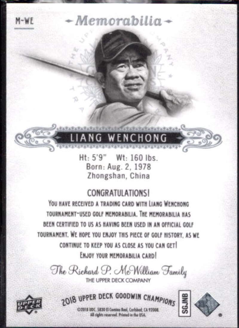 Liang Wenchong E Card 2018 Upper Deck Goodwin Champions Memorabilia #MWE  Image 2