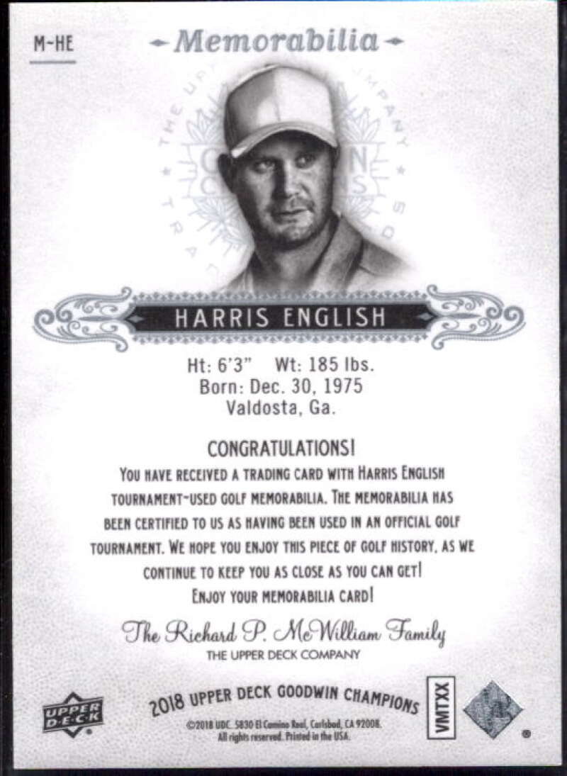 Harris English Card 2018 Upper Deck Goodwin Champions Memorabilia #MHE  Image 2