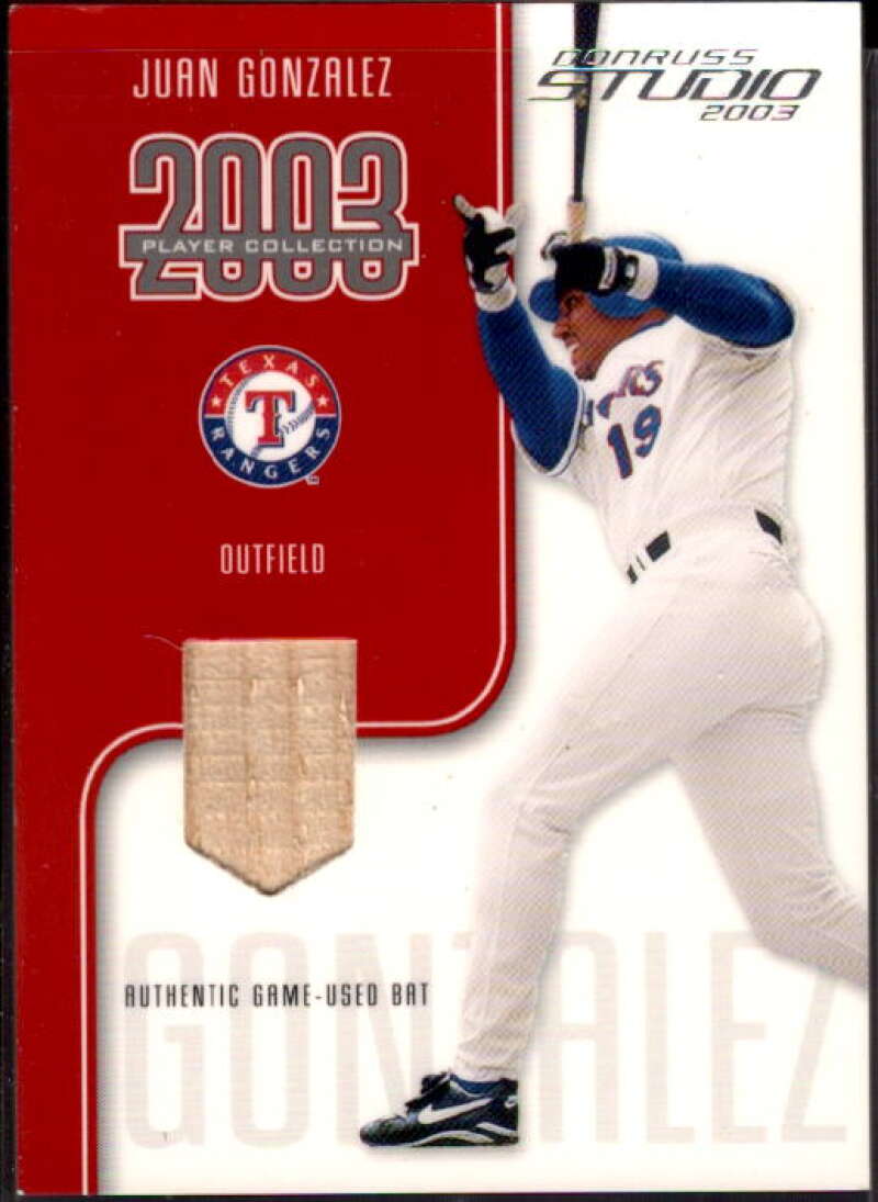 Juan Gonzalez Bat Card 2003 Studio Player Collection #30  Image 1