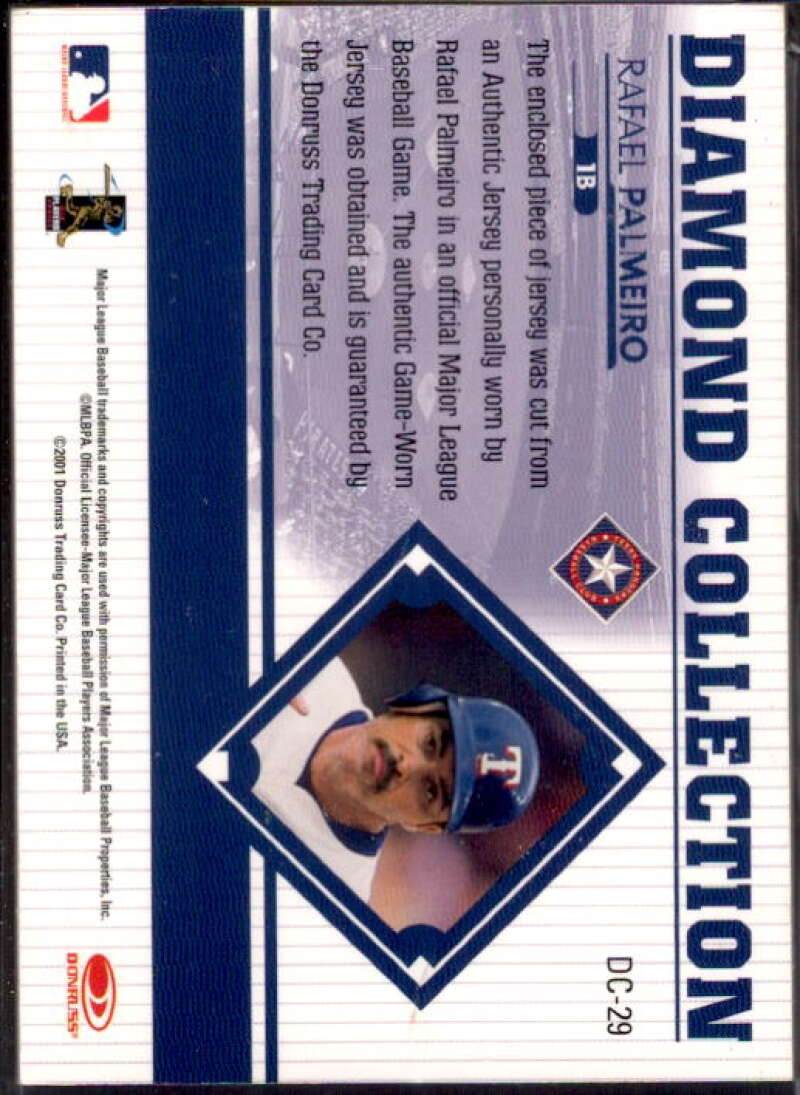 Rafael Palmeiro Card 2001 Studio Diamond Collection #DC29  Image 2