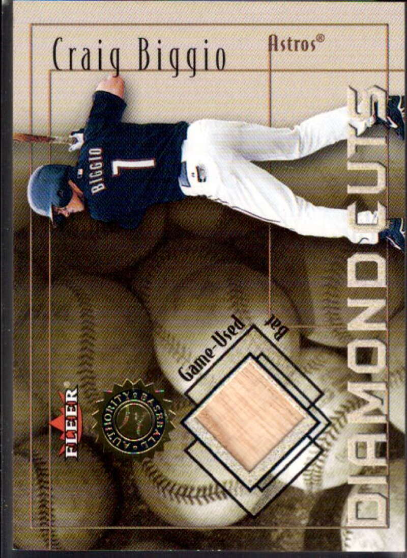 Craig Biggio Bat Card 2001 Fleer Authority Diamond Cuts Memorabilia #4  Image 1