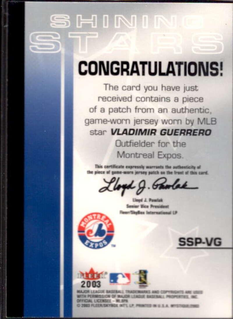 2003 Vladimir Guerrero Montreal Expos Game Worn Jersey