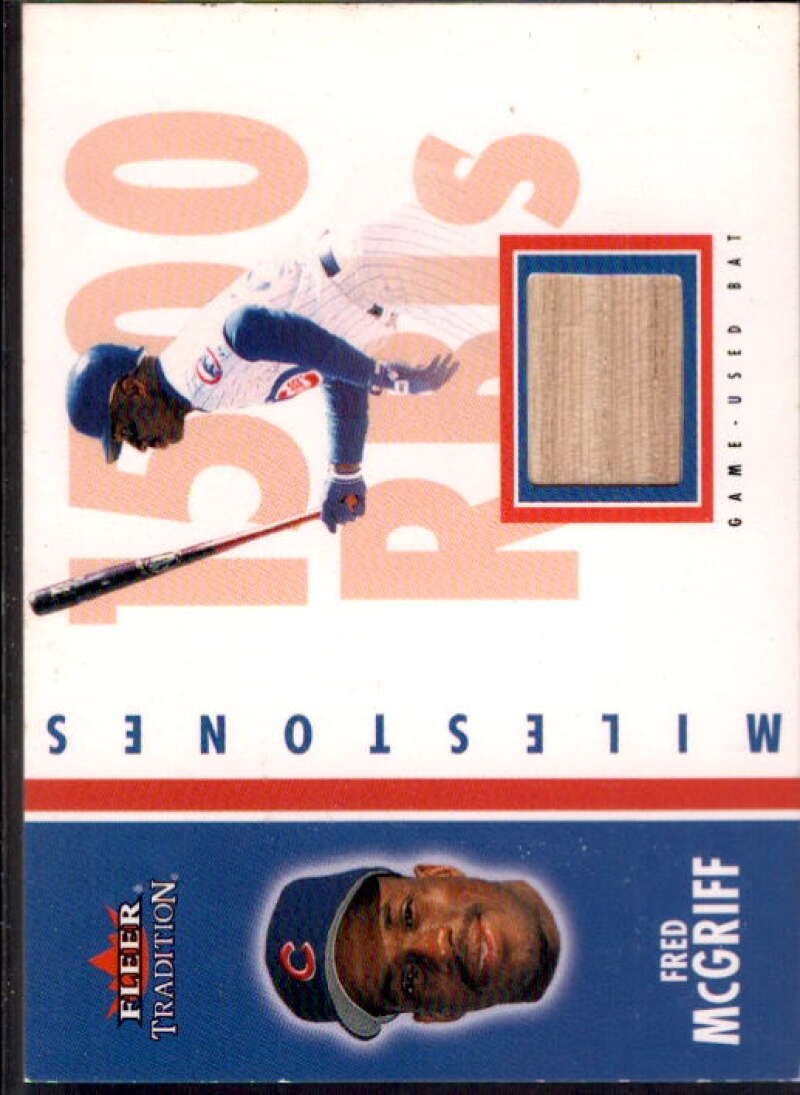 Fred McGriff Bat Card 2003 Fleer Tradition Milestones Game Used #FM  Image 1