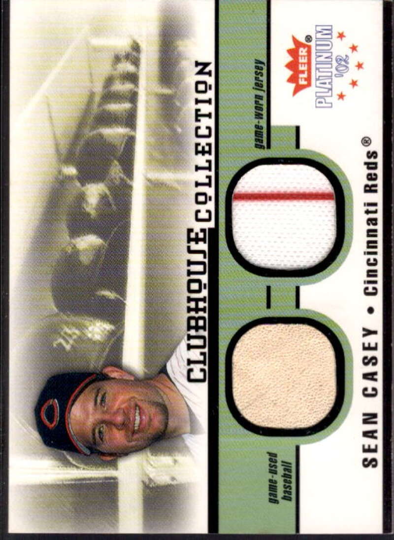 Sean Casey Ball-Jsy Card 2002 Platinum Clubhouse Memorabilia Combos #6  Image 1