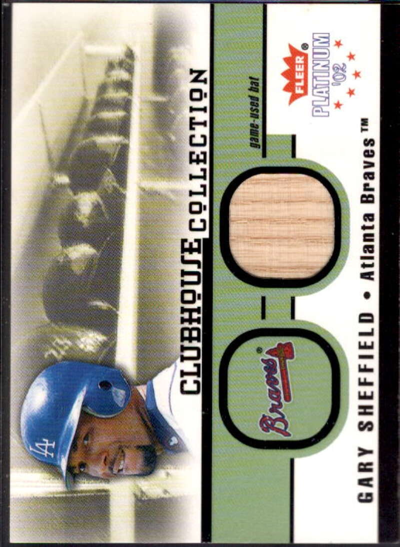 Gary Sheffield Bat Card 2002 Fleer Platinum Clubhouse Memorabilia #35  Image 1