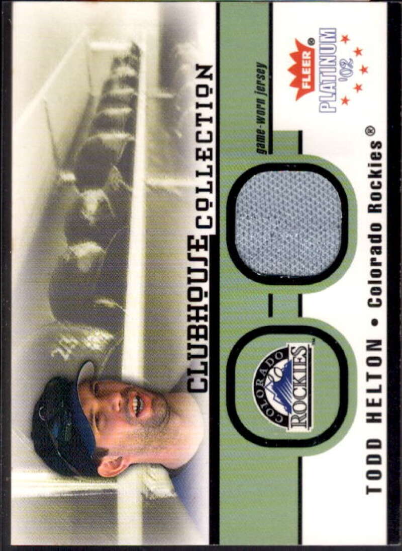 Todd Helton Jsy Card 2002 Fleer Platinum Clubhouse Memorabilia #15  Image 1