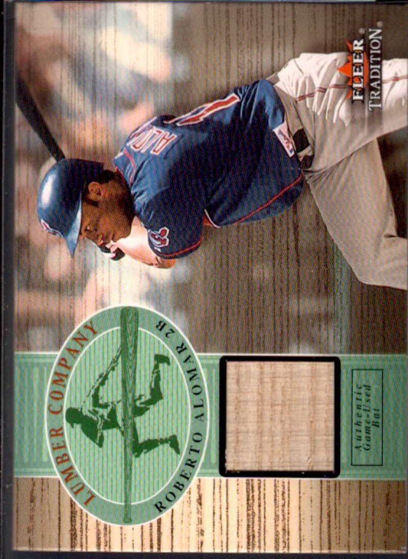 Roberto Alomar Card 2002 Fleer Tradition Lumber Company Game Bat #1  Image 1