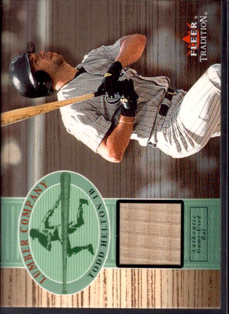 Todd Helton Card 2002 Fleer Tradition Lumber Company Game Bat #11  Image 1