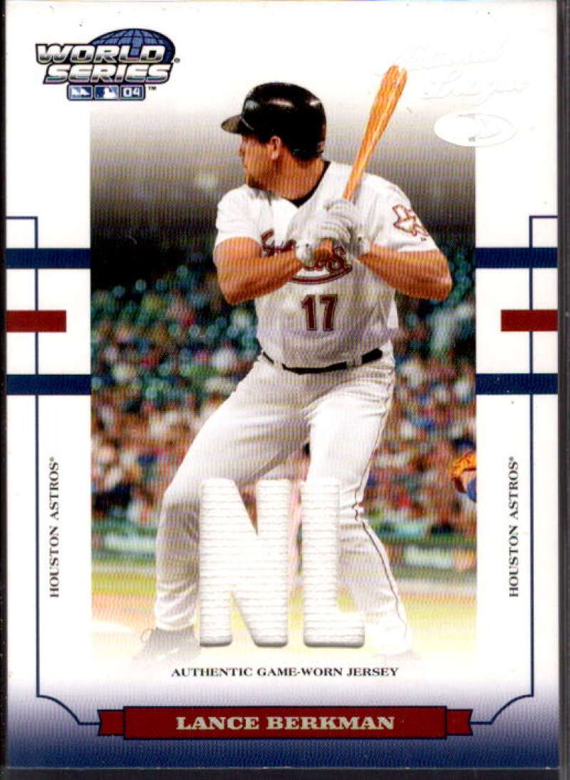 Lance Berkman Jsy Card 2004 Donruss World Series Material Fabric AL/NL #82  Image 1