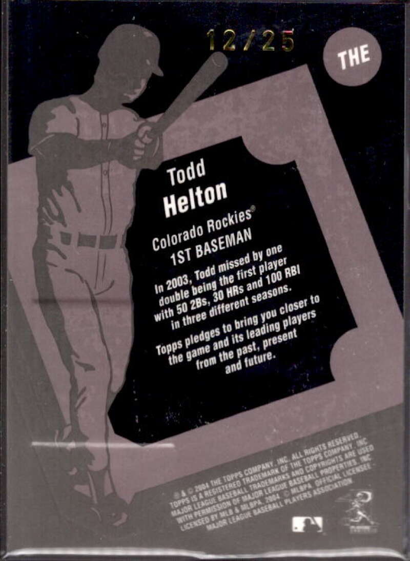 Todd Helton Bat Card 2004 Topps Clubhouse Black Relics #THE  Image 2