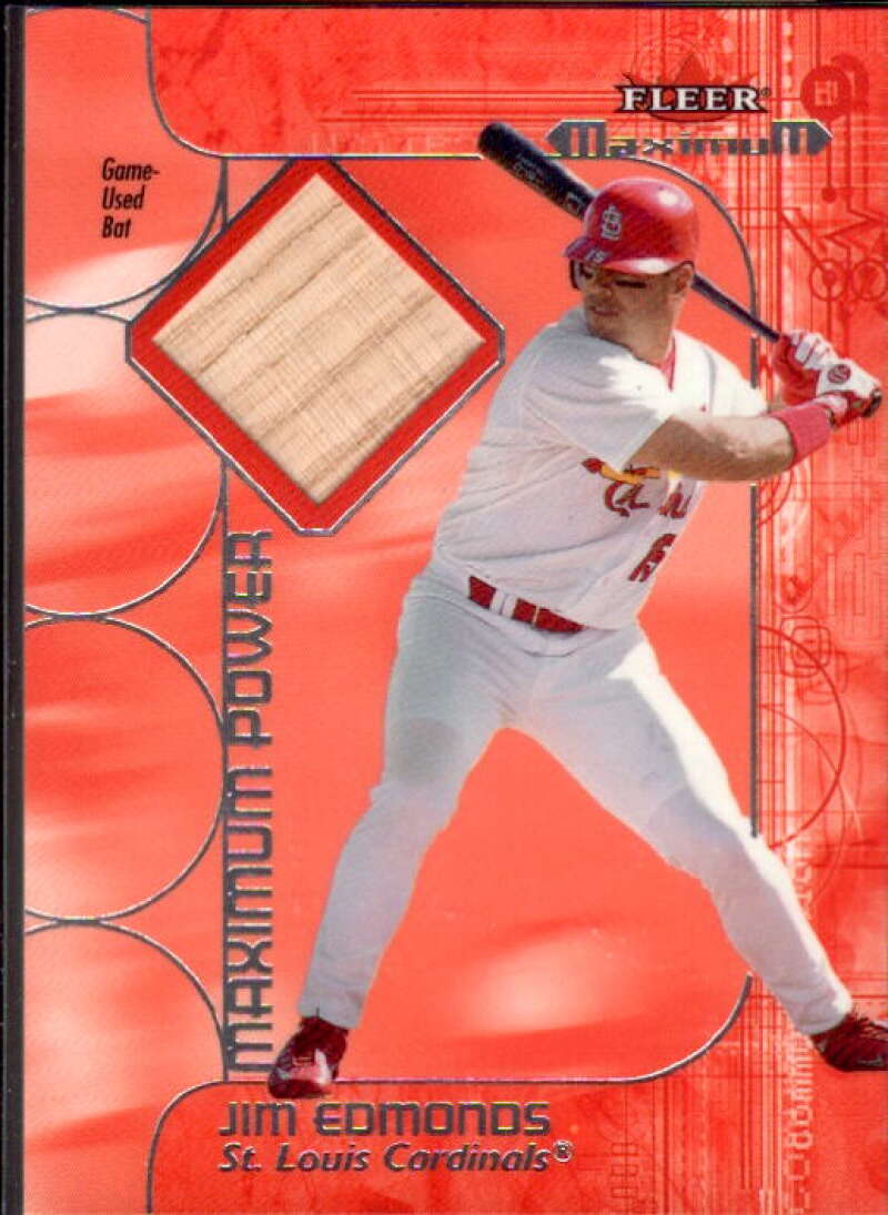 Jim Edmonds Card 2002 Fleer Maximum Power Bat #6  Image 1