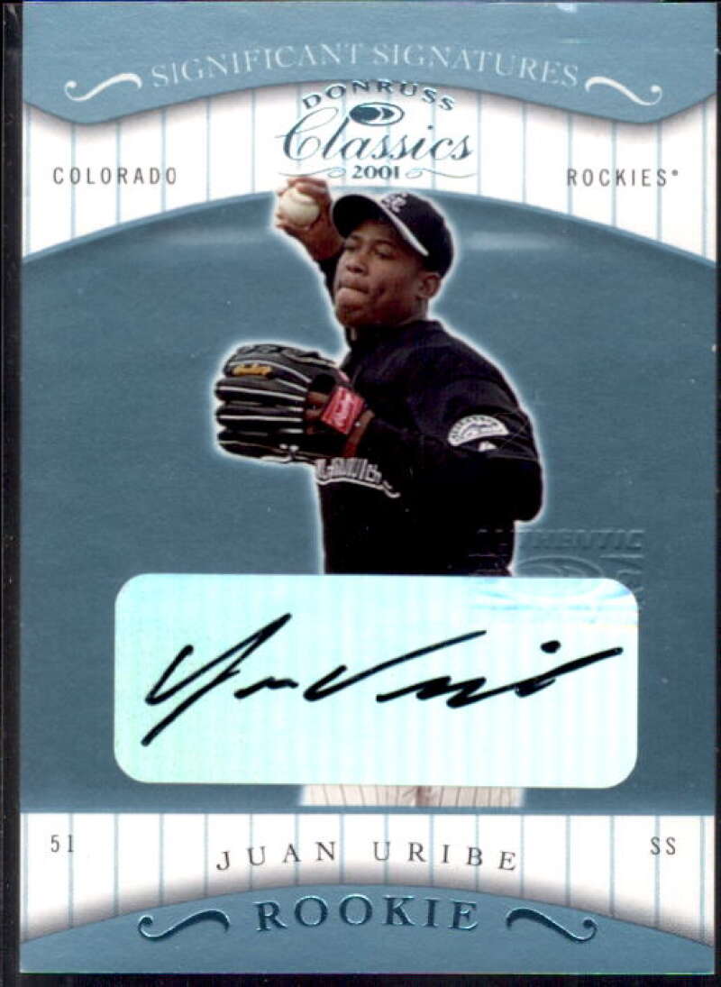 Juan Uribe Card 2001 Donruss Classics Significant Signatures #147  Image 1