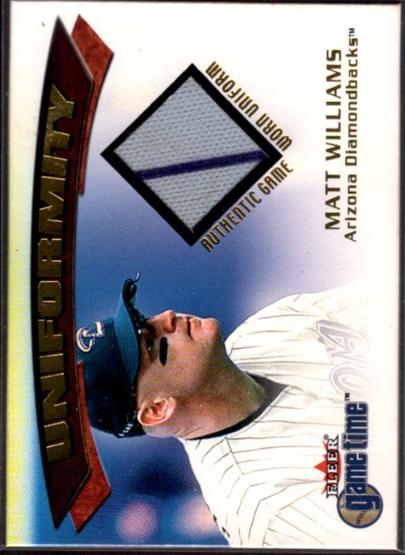 Matt Williams Card 2001 Fleer Game Time Uniformity #23  Image 1