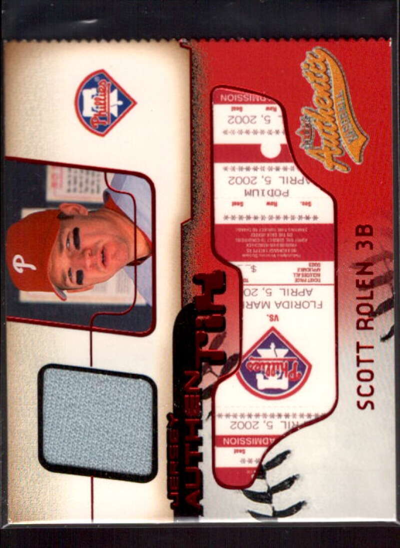 Scott Rolen Card 2002 Fleer Authentix Jersey AuthenTIX #JASR  Image 1