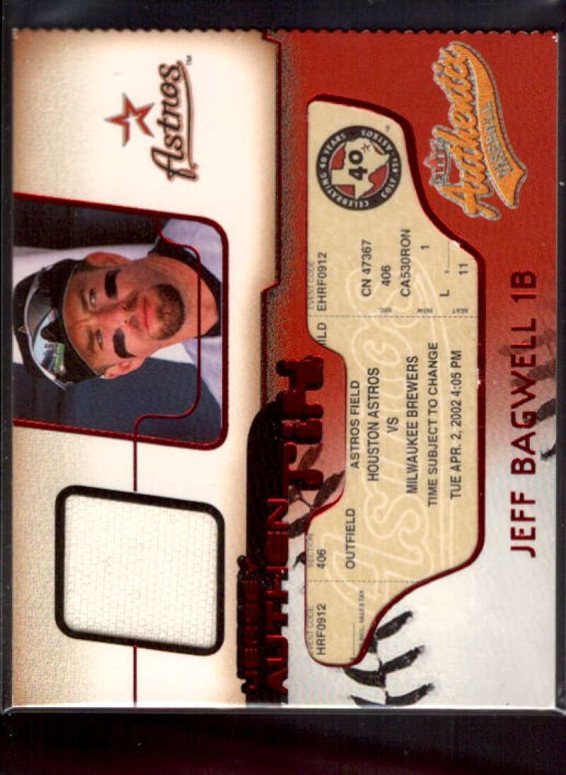 Jeff Bagwell Card 2002 Fleer Authentix Jersey AuthenTIX #JAJB  Image 1