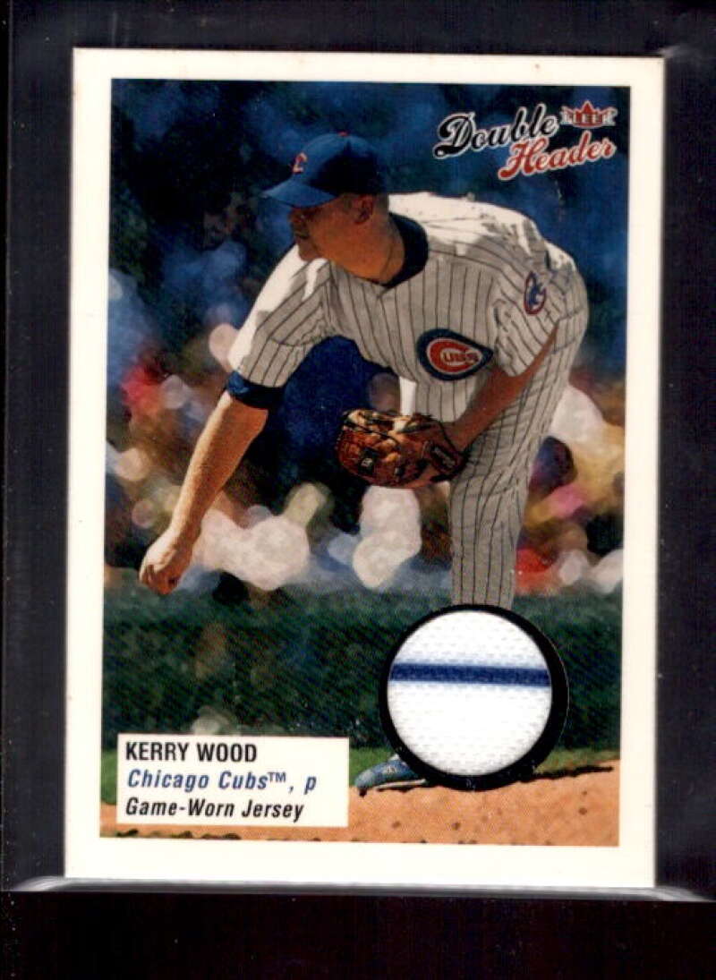 Kerry Wood Jsy SP Card 2003 Fleer Double Header Flip Card Game Used #KW  Image 1