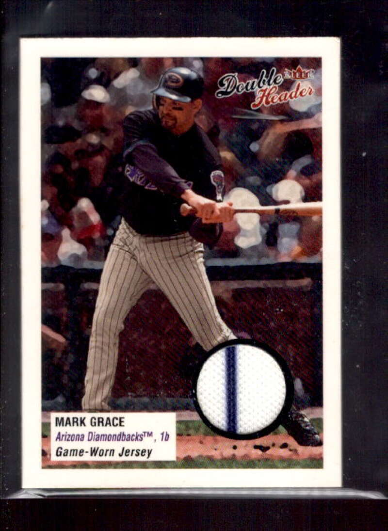 Mark Grace Jsy Card 2003 Fleer Double Header Flip Card Game Used #MG  Image 1