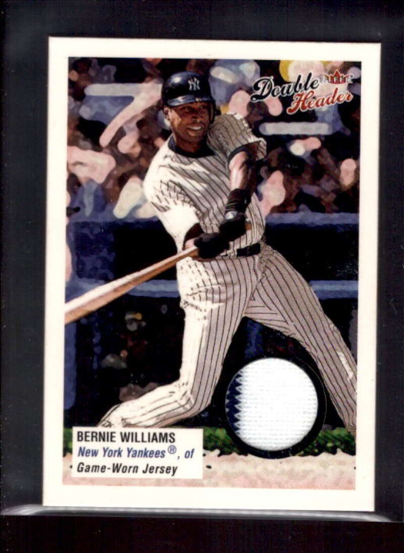 Bernie Williams Jsy SP Card 2003 Fleer Double Header Flip Card Game Used #BW  Image 1